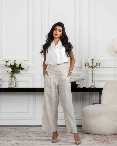 Linen blouse and pants set C:1084